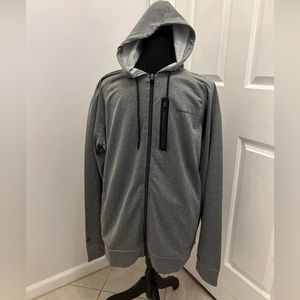 Eddie Bauer motion free dry gray full zip hoodie jacket size L men’s